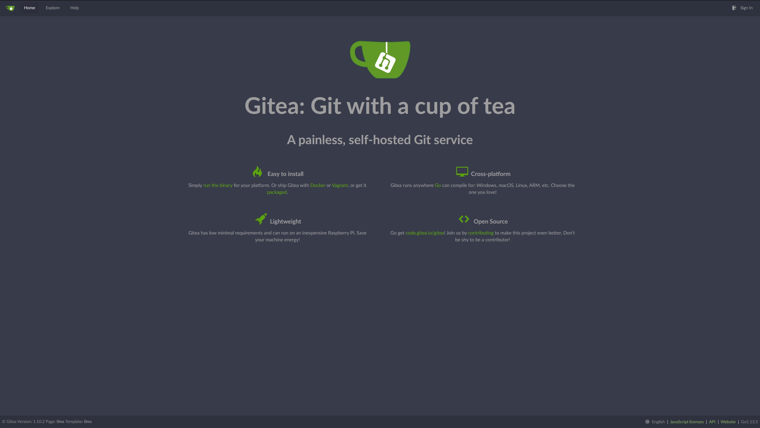 Gitea Main Page